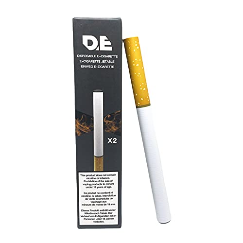 DE - desechable E-cigarrillo (2 unidades por paquete) al gusto del tabaco 500 inhalaciones (sin nicotina y sin tabaco)