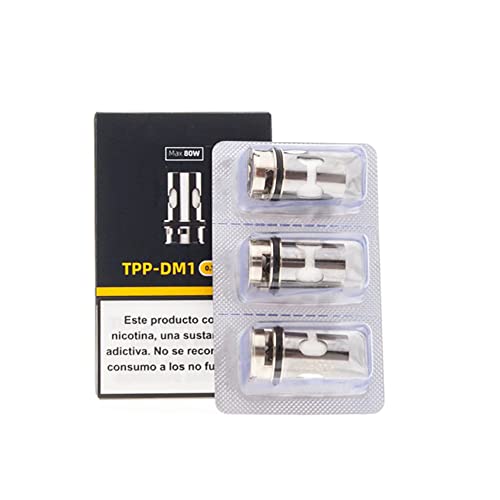 VOOPOOO TPP DM1 Coil (bobina de 0.15Ω × 3), apta para TPP Pod Tank E Cigarette Drag 3 Drag X Plus Pod Vape Kit, sin nicotina
