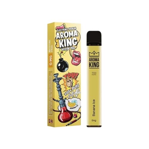 AROMA KING - Vaper Pod desechable sin nicotina, cigarrillo electrónico con eliquid. (BANANA ICE)