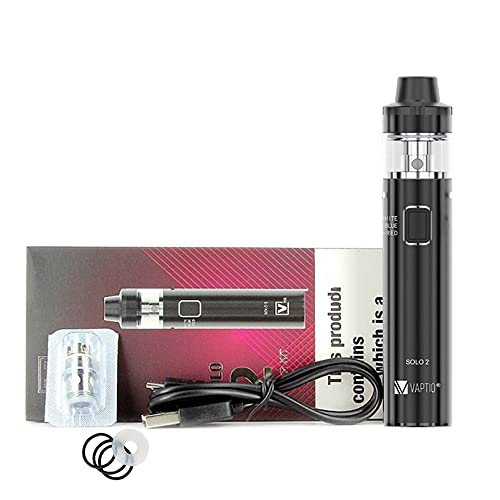 Vape Pen Vaptio Solo 2 Kit de inicio con 3000mAh Batería 4.0ml Mesh Core Cigarrillo Electrónico Vaporizador kit No E Liquid No Nicotine (Negro)