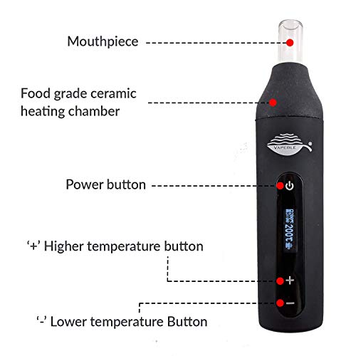 Vapeble Vaporizador Pen Nebel - Vaporizer con Boquilla de Vidrio, Pantalla OLED y Control de Temperatura Continuo - Evaporador Hace Super Vape para Hierba y Hierbas