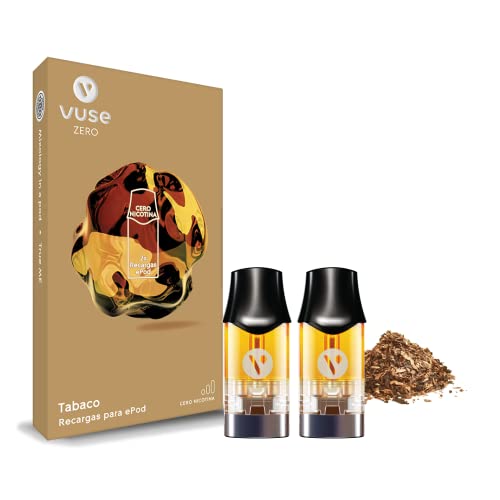 VUSE Pods para vaper ePod 2 de Tabaco x2, Recargas con e Líquido sin nicotina para vapeador, compatible con el cigarillo electrónico reutilizable ePod 2