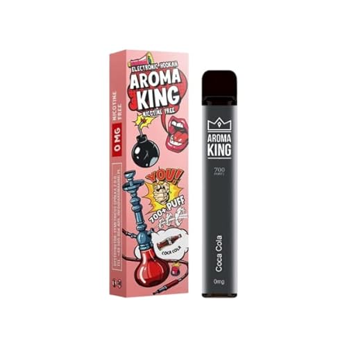AROMA KING - Pod desechable sin nicotina, vaper desechable, cigarrillo electrónico sin nicotina, vaper electrónico con eliquid sin nicotina. (COLA)