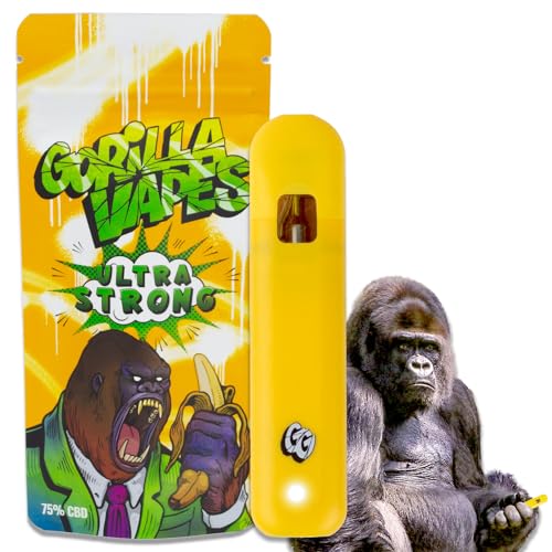Gorilla Grillz® Vaper CBD(75%) 750mg 1ml SUPER CONCENTRADO | Cigarrillo electrónico sin nicotina Pods desechables CBD de sabores | Larga duración y recarga con USB (Gorilla Grillz)
