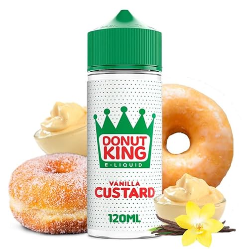 E-liquid Vanilla Custard by DONUT KING 100ml - 70% VG / 30% PG - Donut recién horneado relleno de crema de vainilla - Para cigarrillos electrónicos Vaper Mod Rda Rdta Rta